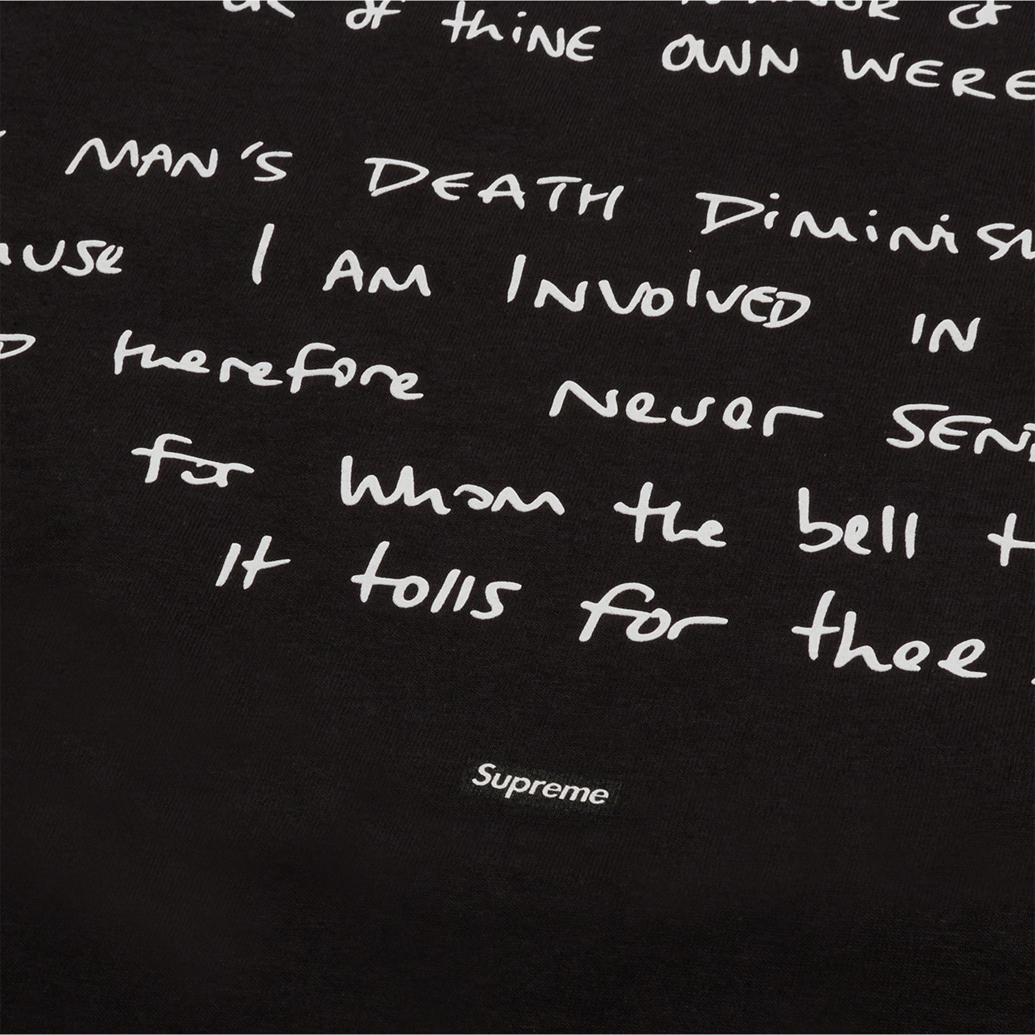 Back logo view of Supreme x Corteiz Rules The World Black T Shirt